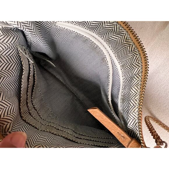 Tan Patchwork Vegan Leather Crossbody - Picture 7 of 7